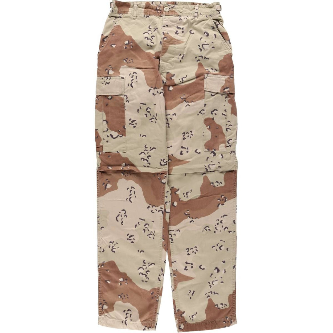 1990'S US Military Issue Camouflage Pattern 6C Desert Chocolate Chip Camo Military Cargo Pants Combat Pants Made in USA Small-Long cotton Beige type Vintage Second Hand