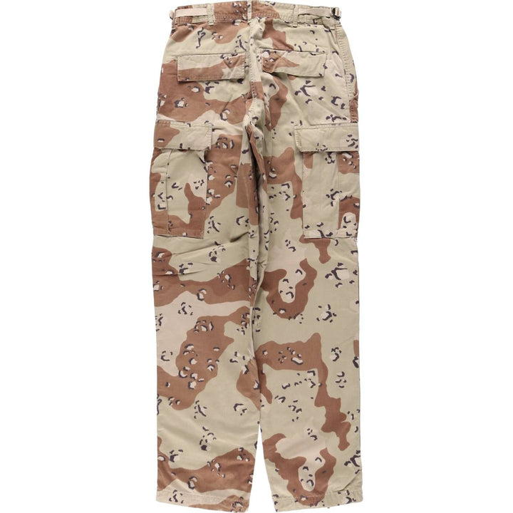 1990'S US Military Issue Camouflage Pattern 6C Desert Chocolate Chip Camo Military Cargo Pants Combat Pants Made in USA Small-Long cotton Beige type Vintage Second Hand