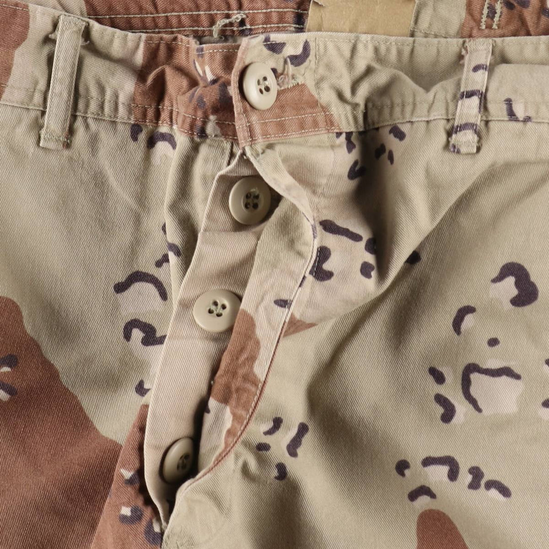 1990'S US Military Issue Camouflage Pattern 6C Desert Chocolate Chip Camo Military Cargo Pants Combat Pants Made in USA Small-Long cotton Beige type Vintage Second Hand