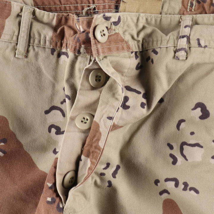 1990'S US Military Issue Camouflage Pattern 6C Desert Chocolate Chip Camo Military Cargo Pants Combat Pants Made in USA Small-Long cotton Beige type Vintage Second Hand