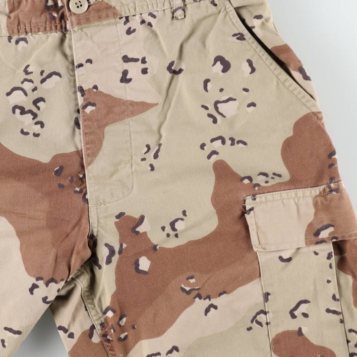 1990'S US Military Issue Camouflage Pattern 6C Desert Chocolate Chip Camo Military Cargo Pants Combat Pants Made in USA Small-Long cotton Beige type Vintage Second Hand