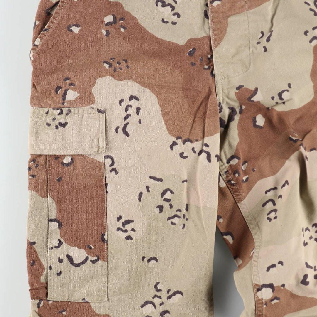 1990'S US Military Issue Camouflage Pattern 6C Desert Chocolate Chip Camo Military Cargo Pants Combat Pants Made in USA Small-Long cotton Beige type Vintage Second Hand