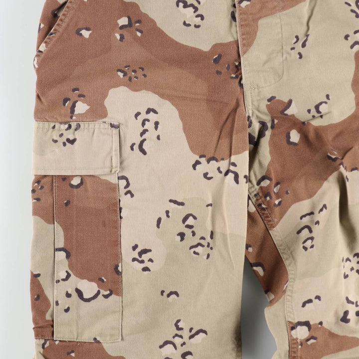 1990'S US Military Issue Camouflage Pattern 6C Desert Chocolate Chip Camo Military Cargo Pants Combat Pants Made in USA Small-Long cotton Beige type Vintage Second Hand