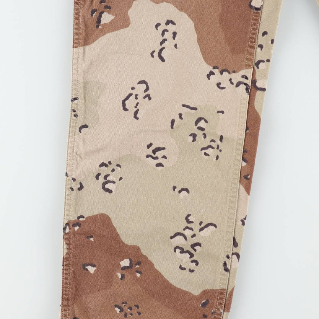 1990'S US Military Issue Camouflage Pattern 6C Desert Chocolate Chip Camo Military Cargo Pants Combat Pants Made in USA Small-Long cotton Beige type Vintage Second Hand