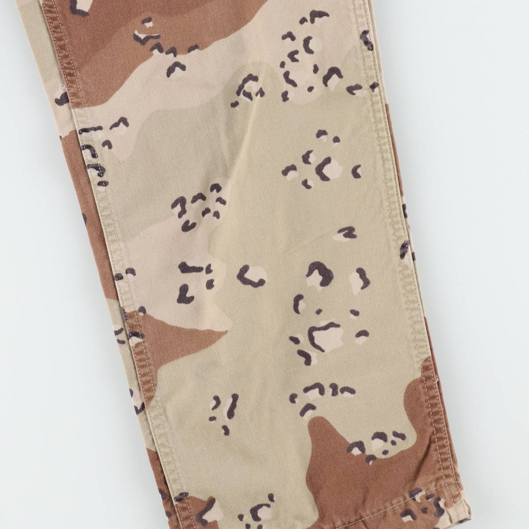 1990'S US Military Issue Camouflage Pattern 6C Desert Chocolate Chip Camo Military Cargo Pants Combat Pants Made in USA Small-Long cotton Beige type Vintage Second Hand