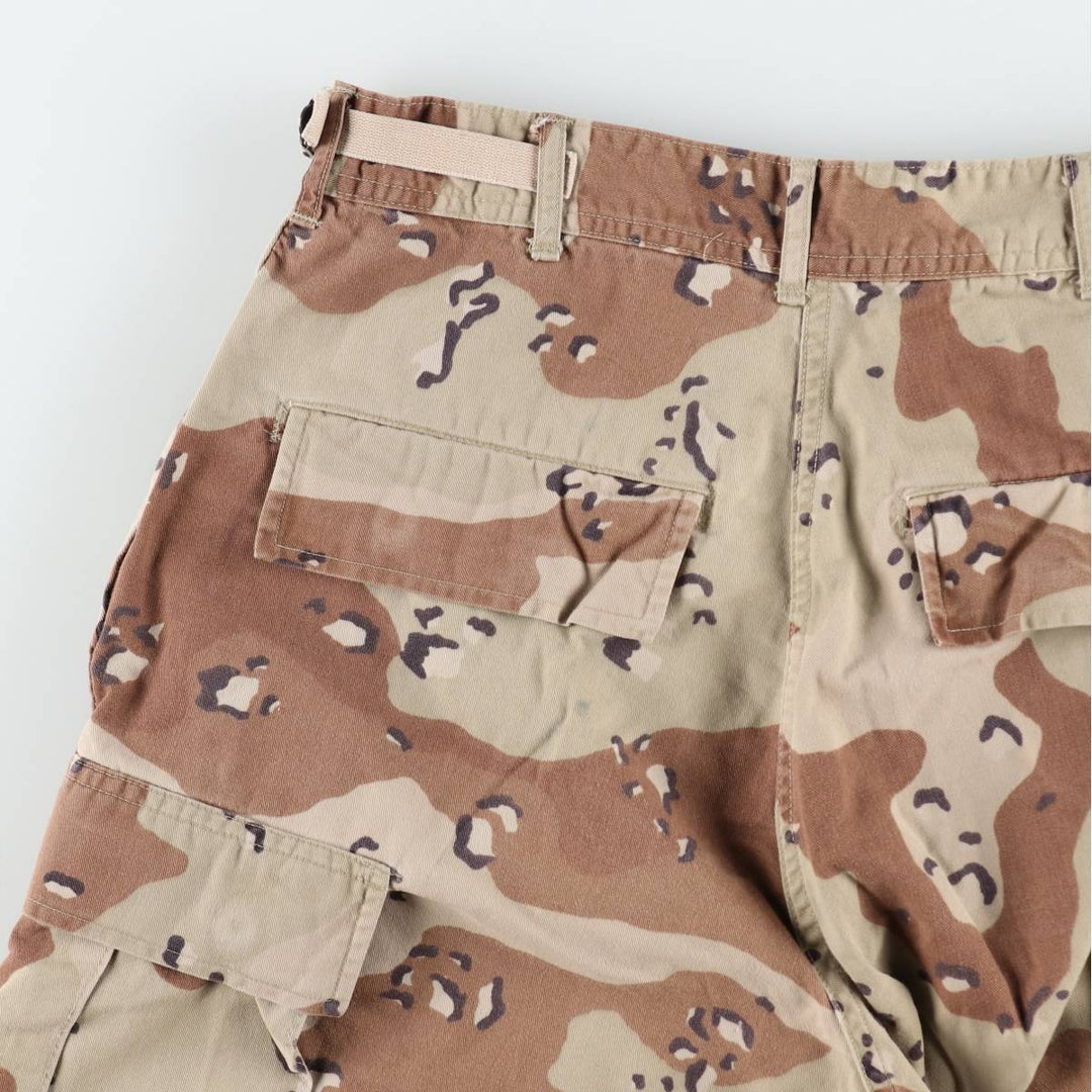 1990'S US Military Issue Camouflage Pattern 6C Desert Chocolate Chip Camo Military Cargo Pants Combat Pants Made in USA Small-Long cotton Beige type Vintage Second Hand