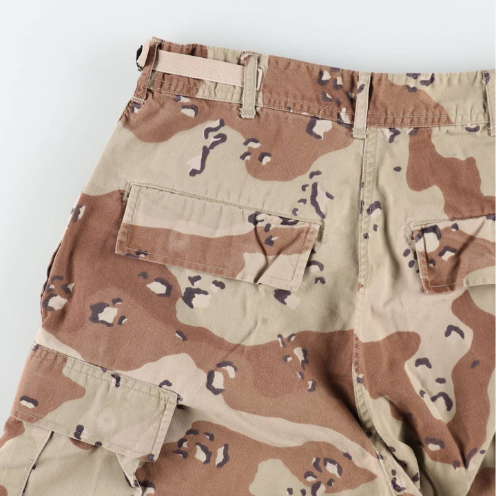 1990'S US Military Issue Camouflage Pattern 6C Desert Chocolate Chip Camo Military Cargo Pants Combat Pants Made in USA Small-Long cotton Beige type Vintage Second Hand