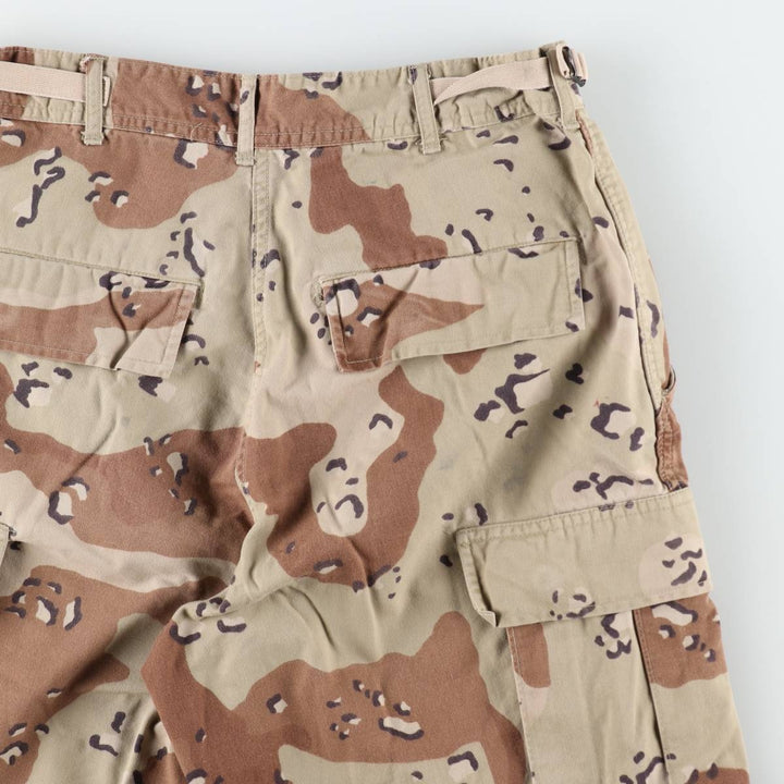 1990'S US Military Issue Camouflage Pattern 6C Desert Chocolate Chip Camo Military Cargo Pants Combat Pants Made in USA Small-Long cotton Beige type Vintage Second Hand