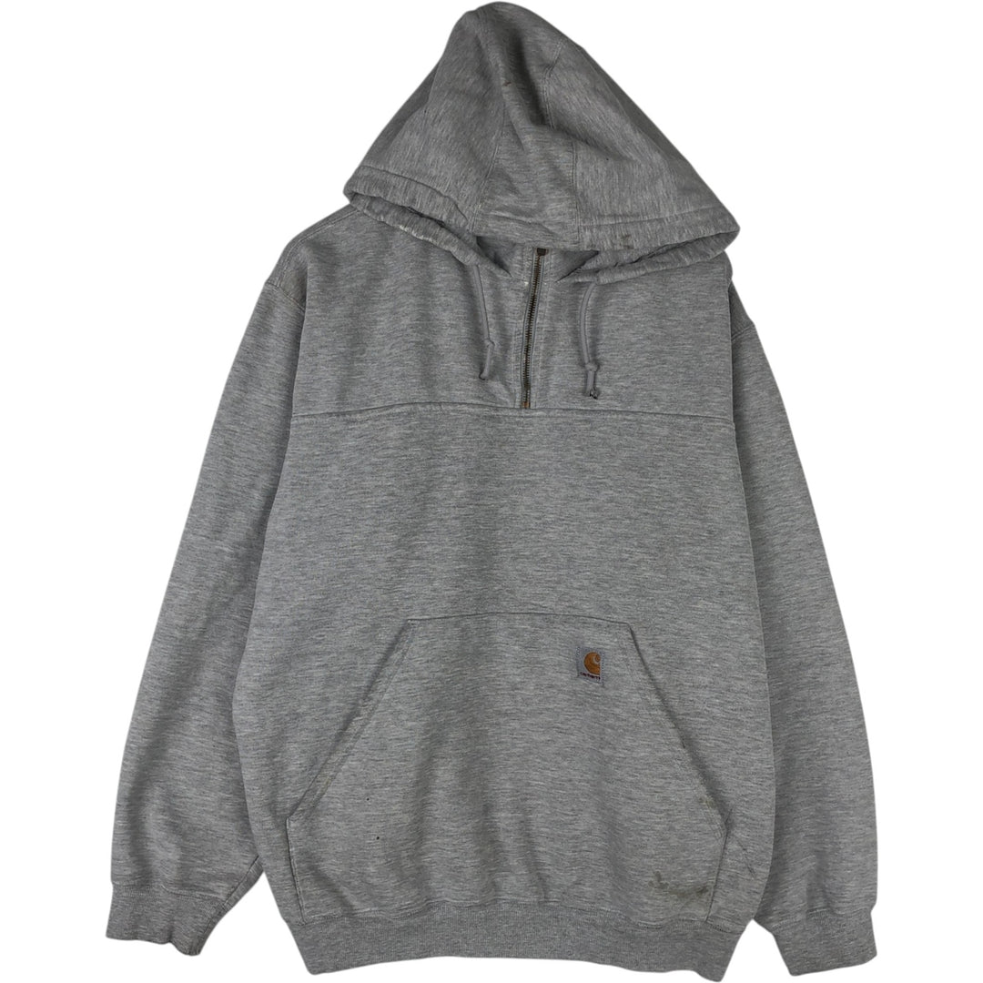 2000'S Carhartt ORIGINAL FIT Sweat Half-Zip Hoodie, Men's Size XL (approx.) cotton gray type Vintage Second Hand