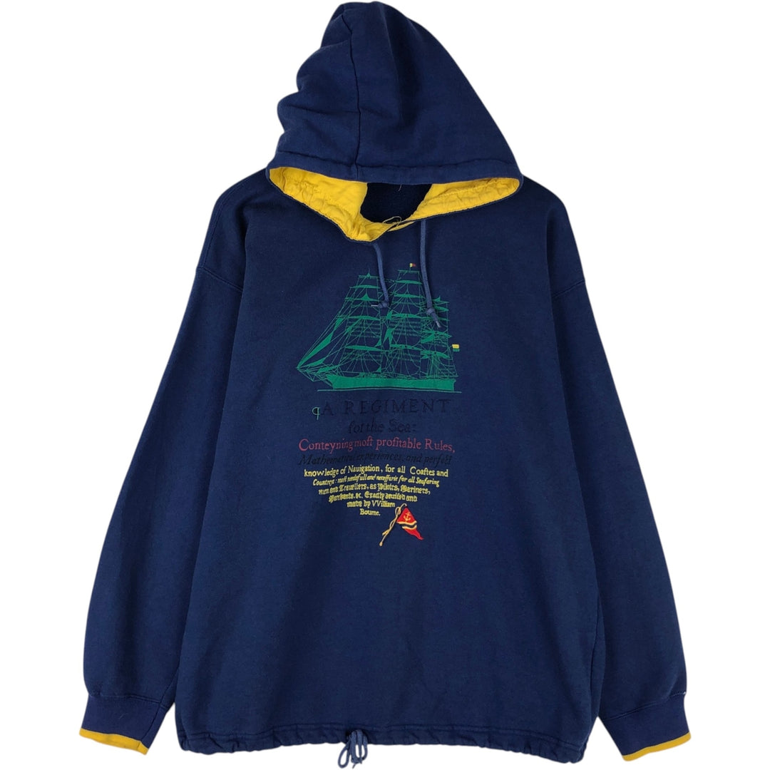 90'S GAP Vintage Pullover Hoodie, Men's XL polyester blue type Vintage Second Hand