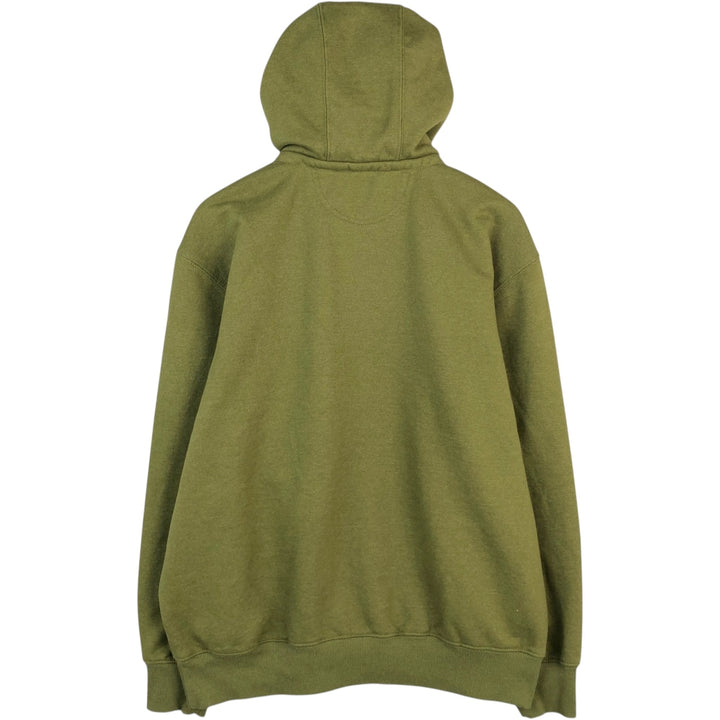 Carhartt Loose Fit Half-Zip Hoodie, Men's Size L cotton Khaki type Vintage Second Hand