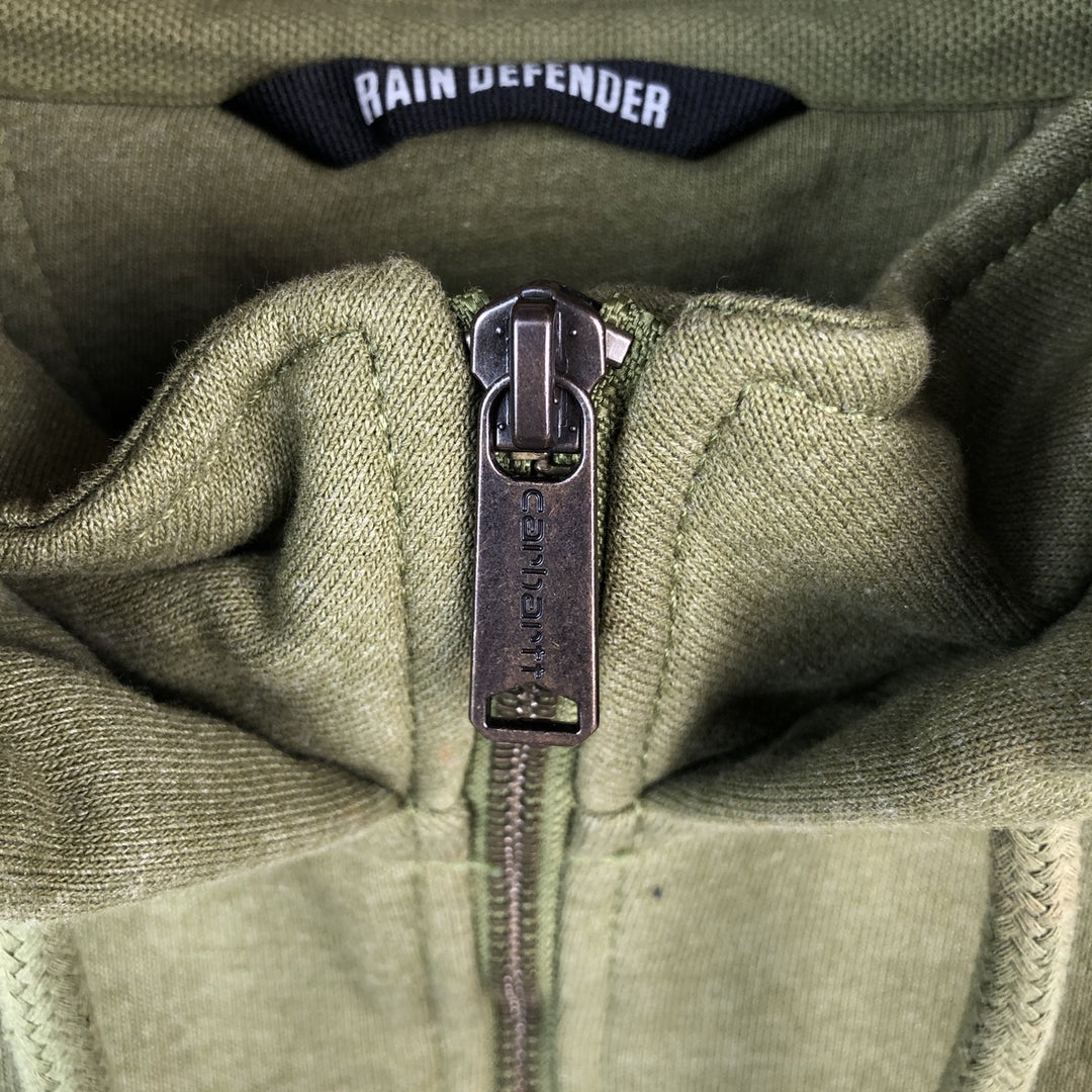 Carhartt Loose Fit Half-Zip Hoodie, Men's Size L cotton Khaki type Vintage Second Hand