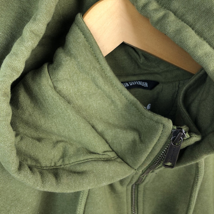 Carhartt Loose Fit Half-Zip Hoodie, Men's Size L cotton Khaki type Vintage Second Hand