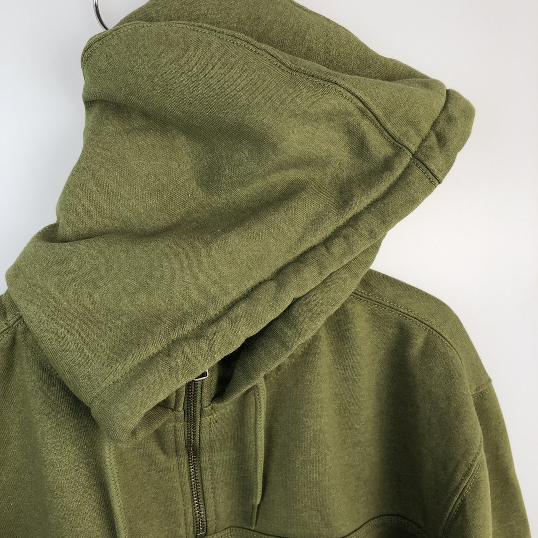 Carhartt Loose Fit Half-Zip Hoodie, Men's Size L cotton Khaki type Vintage Second Hand