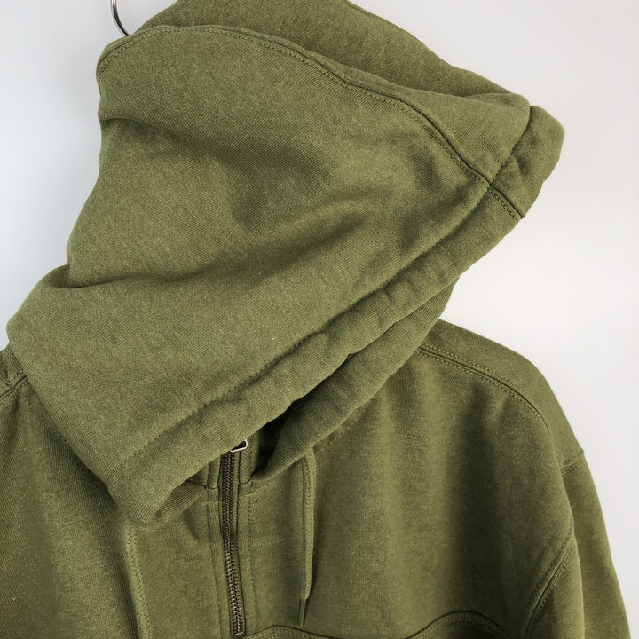 Carhartt Loose Fit Half-Zip Hoodie, Men's Size L cotton Khaki type Vintage Second Hand