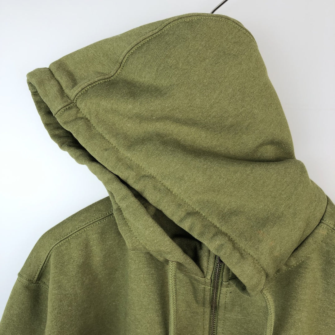 Carhartt Loose Fit Half-Zip Hoodie, Men's Size L cotton Khaki type Vintage Second Hand