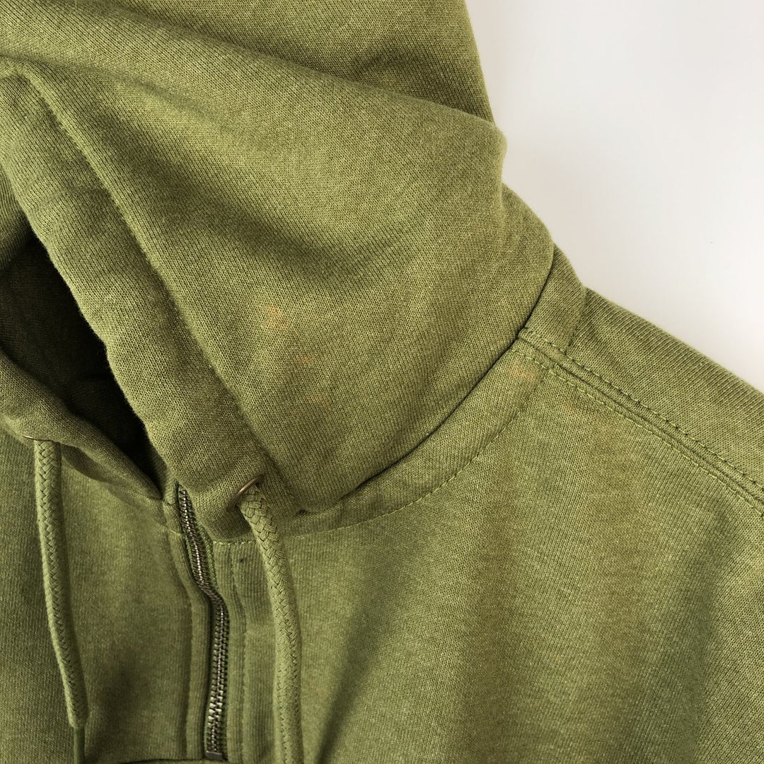 Carhartt Loose Fit Half-Zip Hoodie, Men's Size L cotton Khaki type Vintage Second Hand