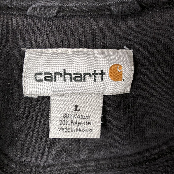 Carhartt Sweat Half Zip Hoodie Men's L size cotton Charcoal Vintage Second Hand