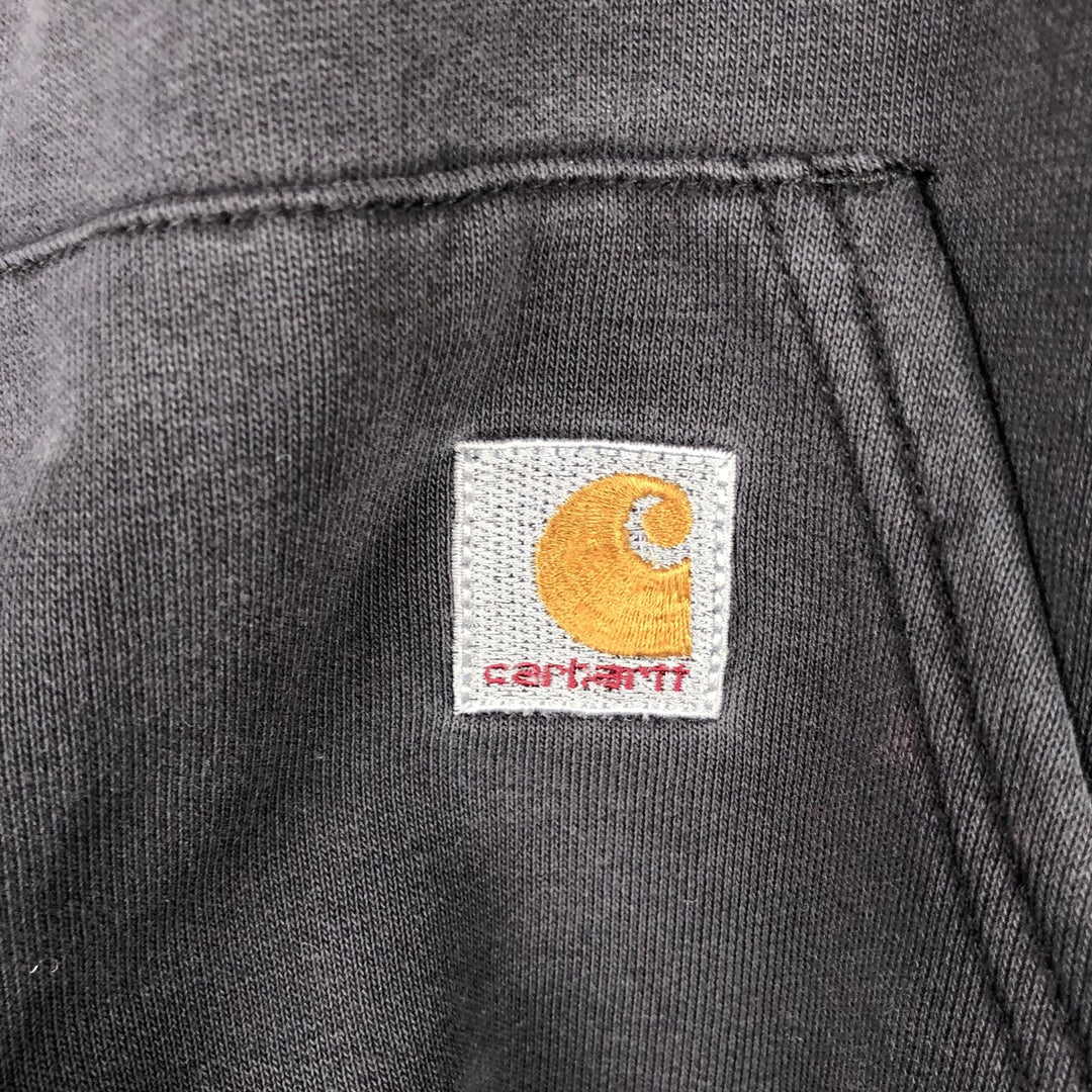 Carhartt Sweat Half Zip Hoodie Men's L size cotton Charcoal Vintage Second Hand