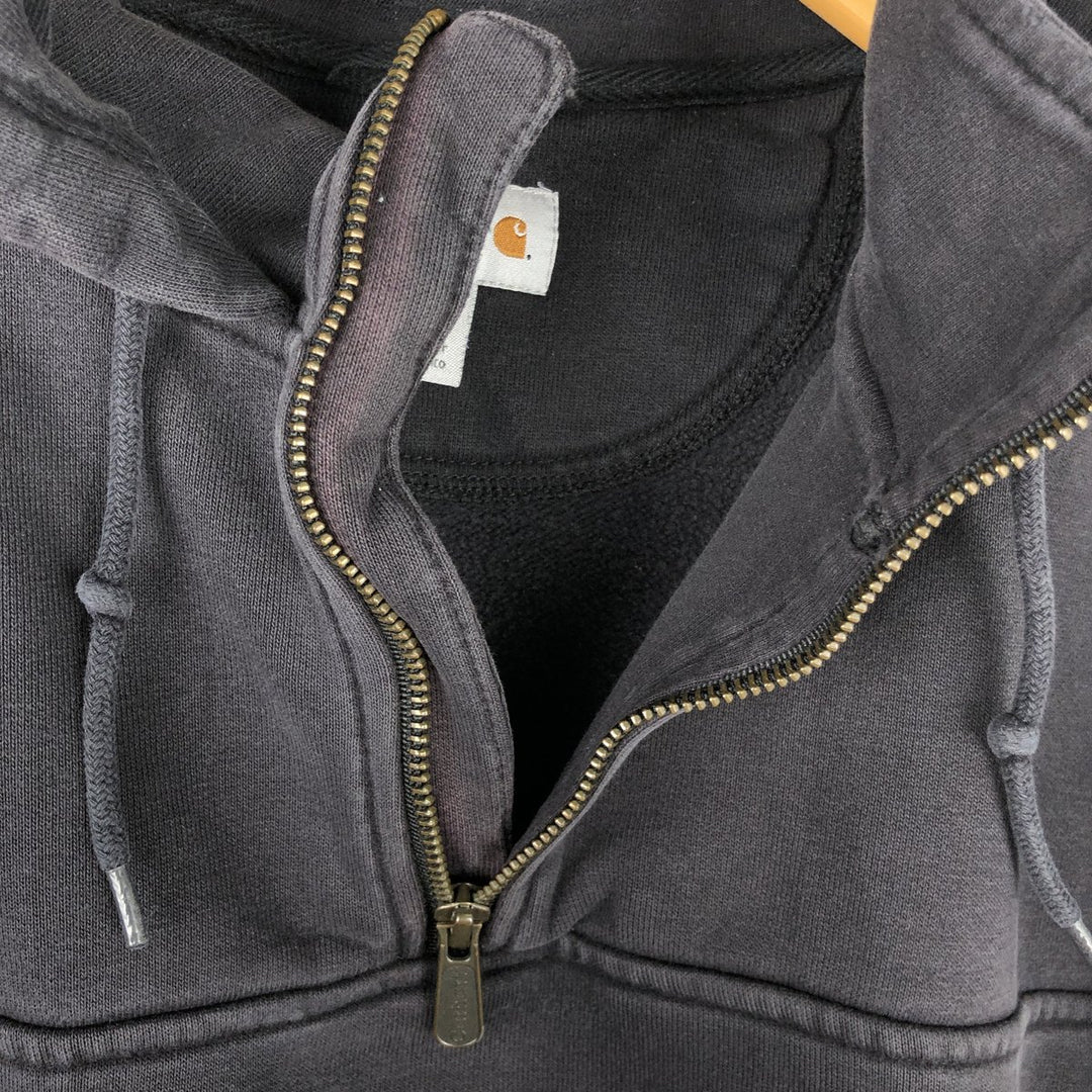Carhartt Sweat Half Zip Hoodie Men's L size cotton Charcoal Vintage Second Hand