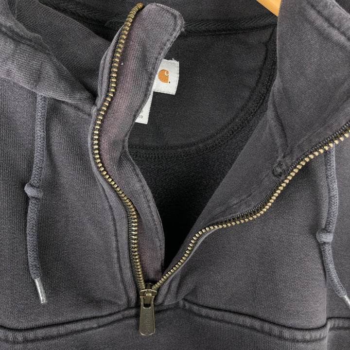 Carhartt Sweat Half Zip Hoodie Men's L size cotton Charcoal Vintage Second Hand