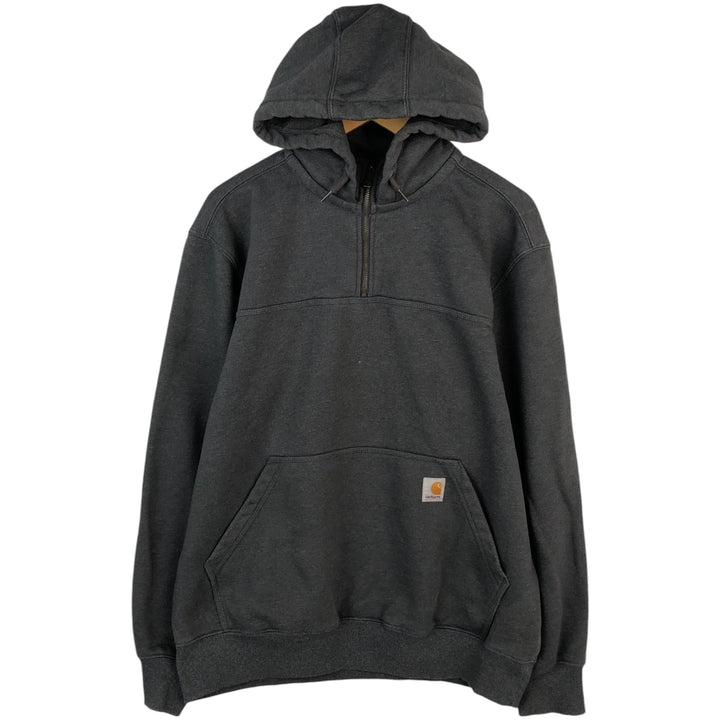 Carhartt Loose Fit Half-Zip Hoodie, Men's Size L cotton gray type Vintage Second Hand