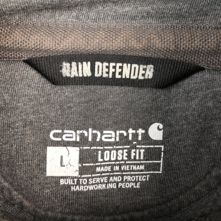 Carhartt Loose Fit Half-Zip Hoodie, Men's Size L cotton gray type Vintage Second Hand