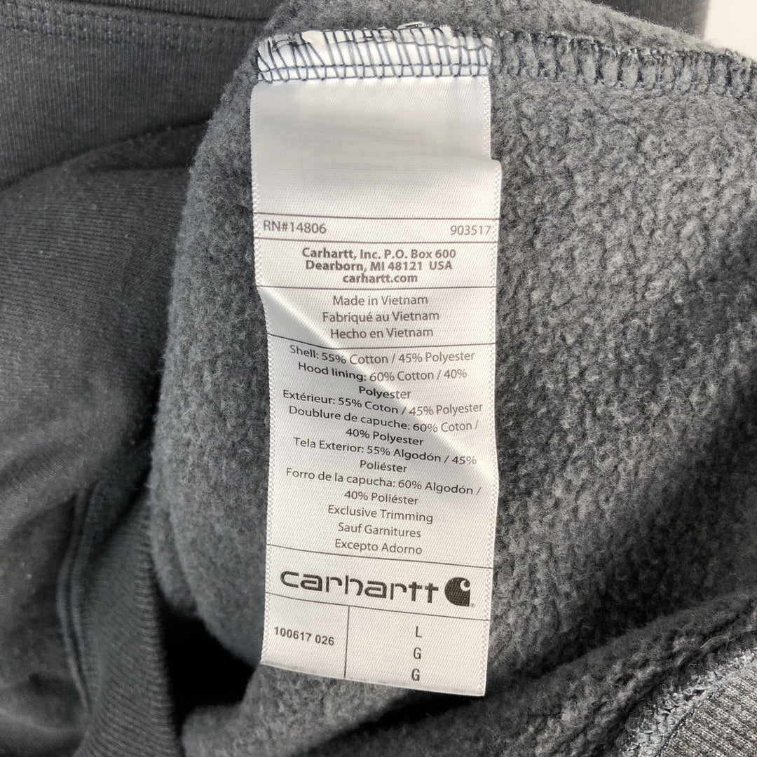 Carhartt Loose Fit Half-Zip Hoodie, Men's Size L cotton gray type Vintage Second Hand