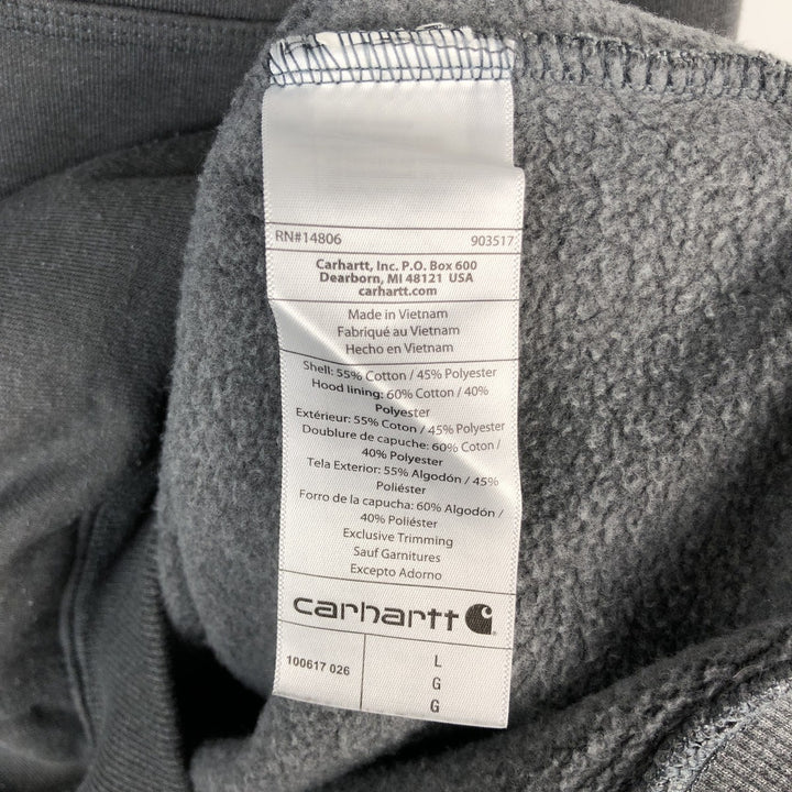 Carhartt Loose Fit Half-Zip Hoodie, Men's Size L cotton gray type Vintage Second Hand