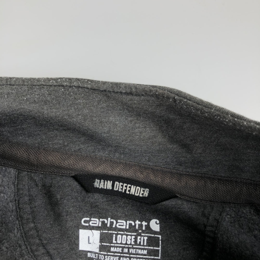 Carhartt Loose Fit Half-Zip Hoodie, Men's Size L cotton gray type Vintage Second Hand