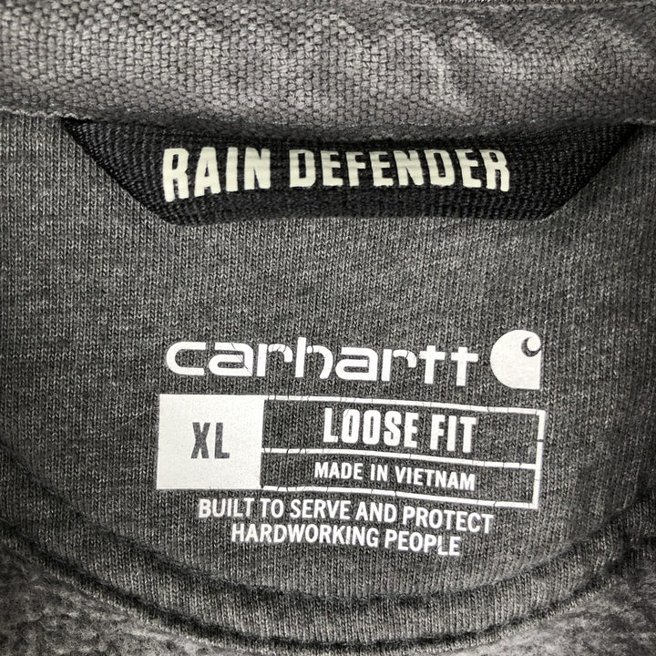 Carhartt Loose Fit Half-Zip Hoodie, Men's XL cotton Charcoal Vintage Second Hand