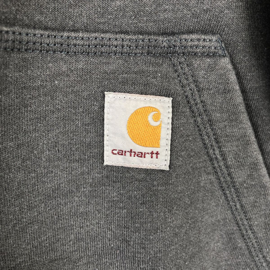 Carhartt Loose Fit Half-Zip Hoodie, Men's XL cotton Charcoal Vintage Second Hand