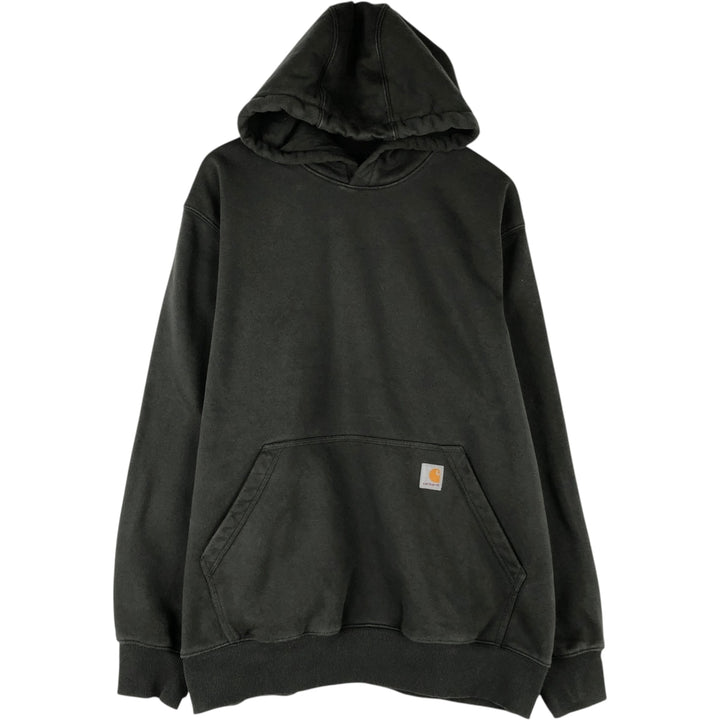 Carhartt Loose Fit Sweat Pullover Hoodie, Men's L size cotton Khaki type Vintage Second Hand