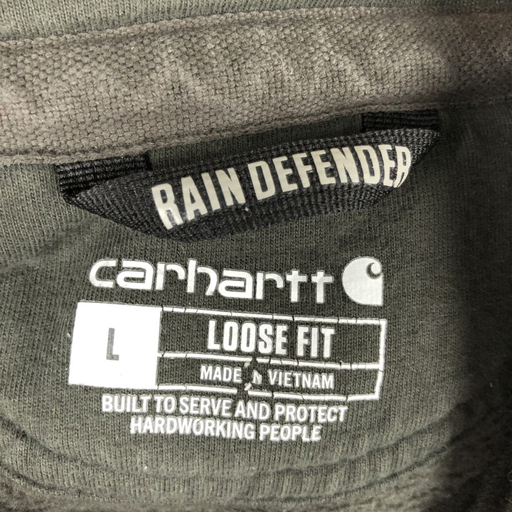 Carhartt Loose Fit Sweat Pullover Hoodie, Men's L size cotton Khaki type Vintage Second Hand
