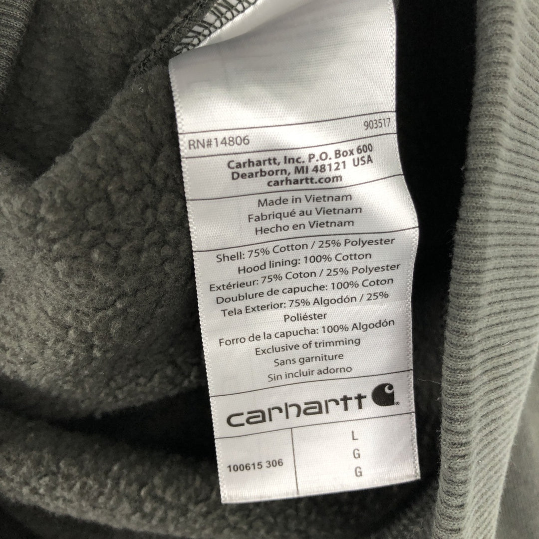 Carhartt Loose Fit Sweat Pullover Hoodie, Men's L size cotton Khaki type Vintage Second Hand