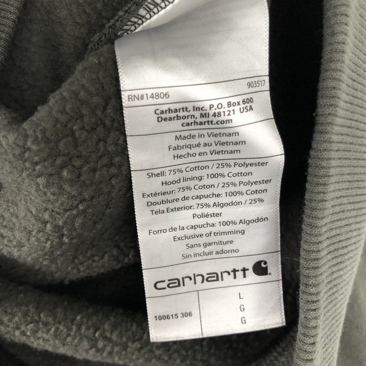 Carhartt Loose Fit Sweat Pullover Hoodie, Men's L size cotton Khaki type Vintage Second Hand