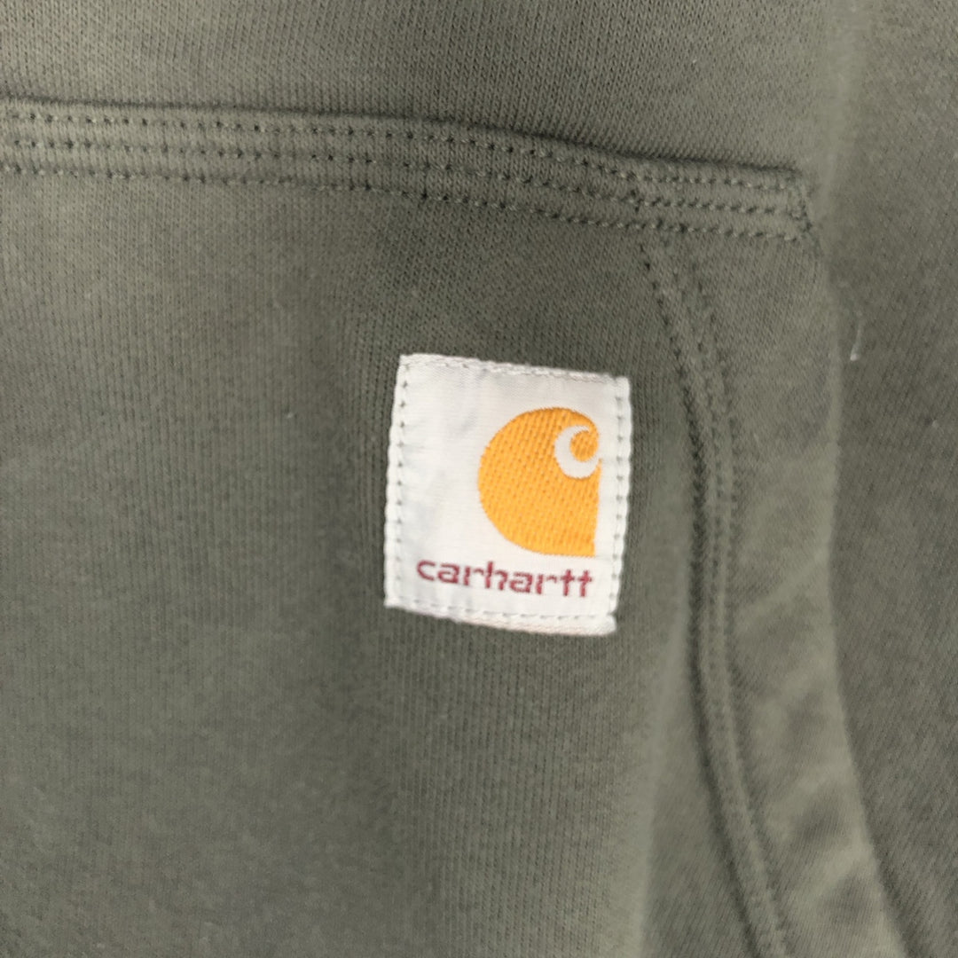 Carhartt Loose Fit Sweat Pullover Hoodie, Men's L size cotton Khaki type Vintage Second Hand