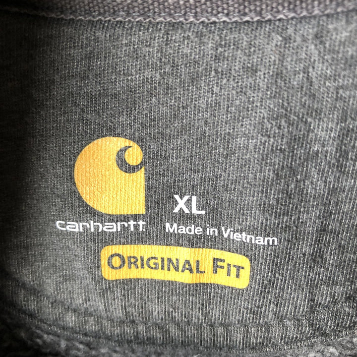 Carhartt ORIGINAL FIT sweatshirt pullover hoodie, men's XL size cotton gray type Vintage Second Hand