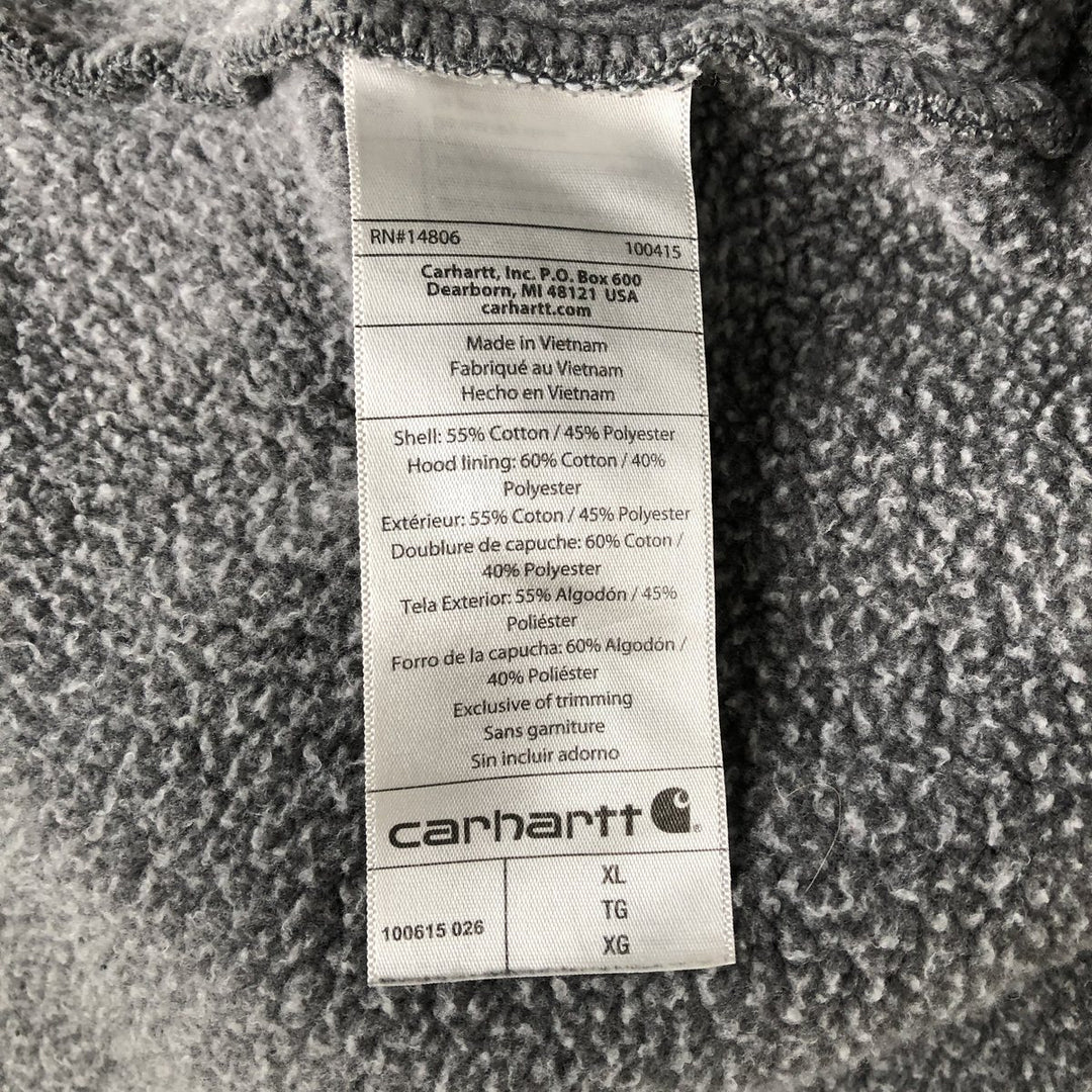 Carhartt ORIGINAL FIT sweatshirt pullover hoodie, men's XL size cotton gray type Vintage Second Hand