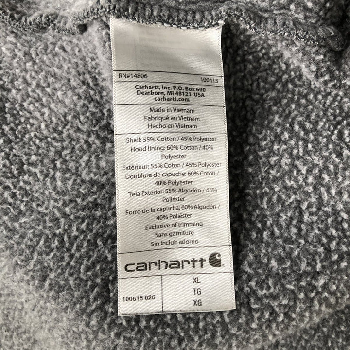 Carhartt ORIGINAL FIT sweatshirt pullover hoodie, men's XL size cotton gray type Vintage Second Hand