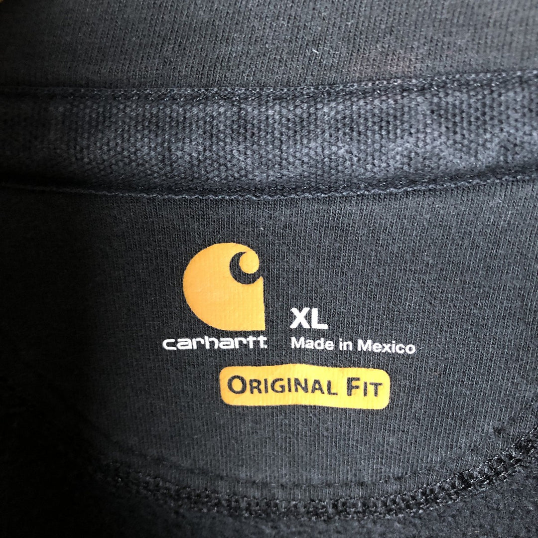 Carhartt ORIGINAL FIT Half-Zip Sweatshirt Pullover Hoodie, Men's Size XL (approx.) cotton black type Vintage Second Hand