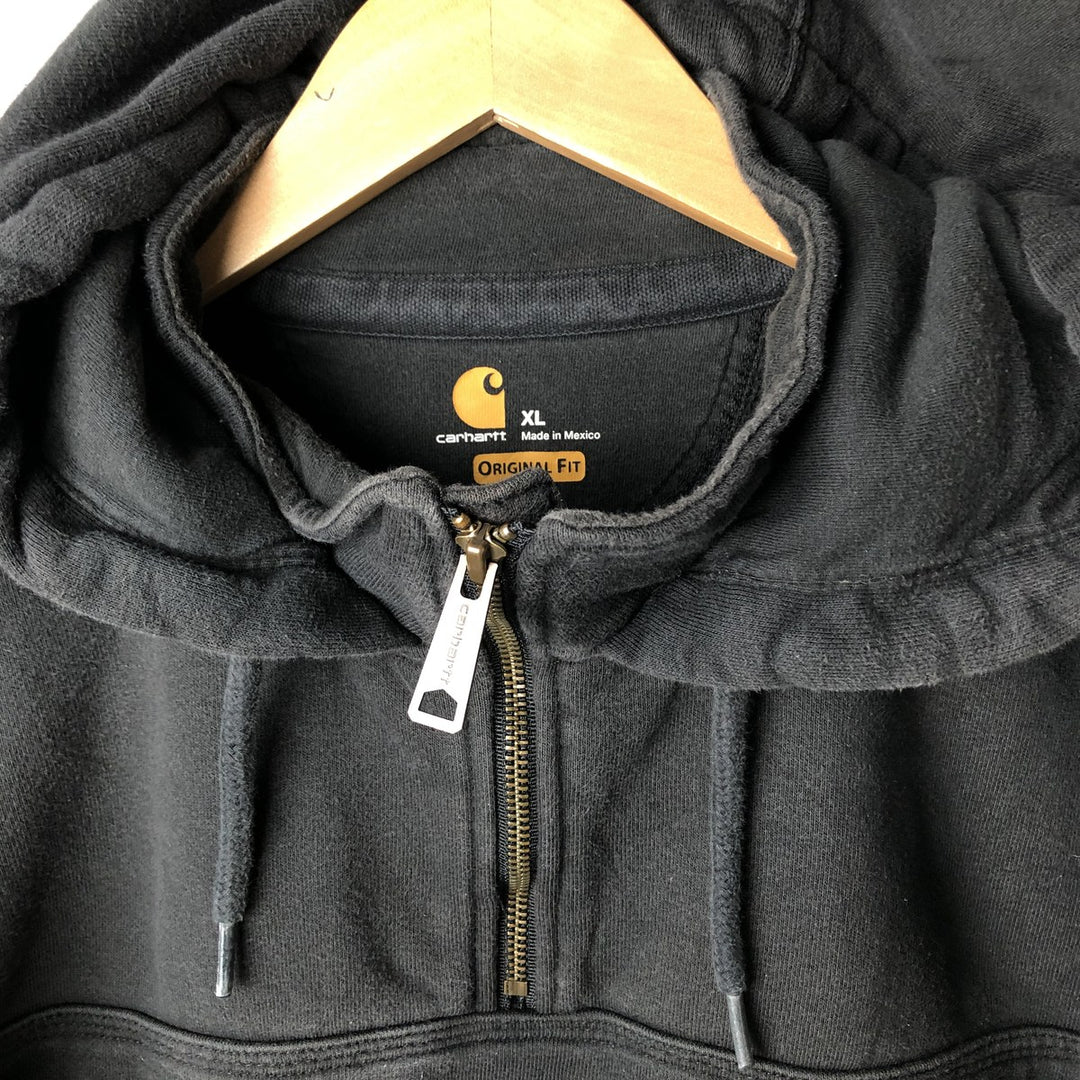 Carhartt ORIGINAL FIT Half-Zip Sweatshirt Pullover Hoodie, Men's Size XL (approx.) cotton black type Vintage Second Hand