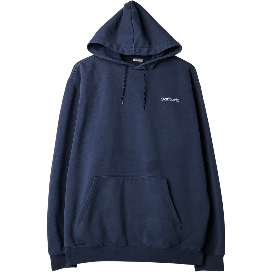 Carhartt Sweat Pullover Hoodie Men's Size L cotton Navy blue Vintage Second Hand