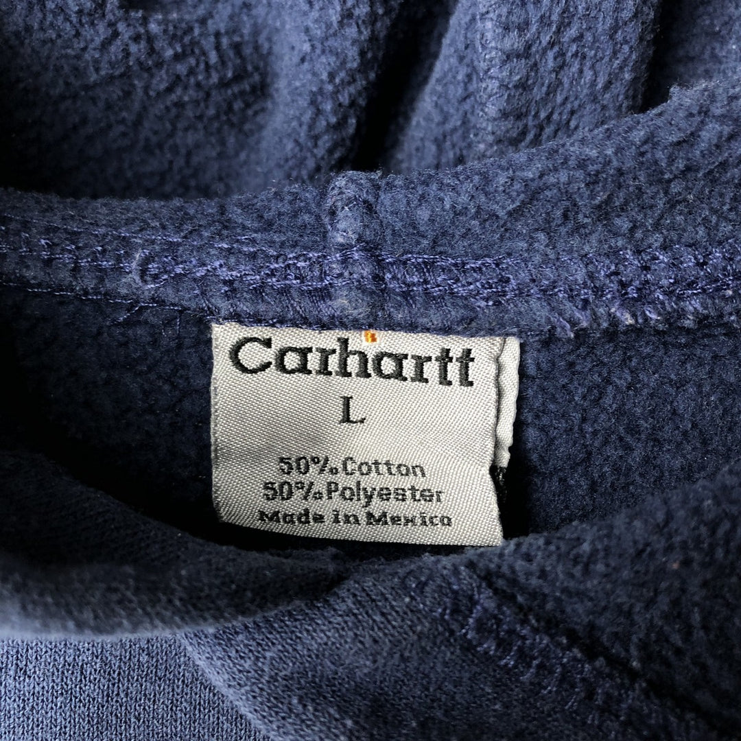 Carhartt Sweat Pullover Hoodie Men's Size L cotton Navy blue Vintage Second Hand