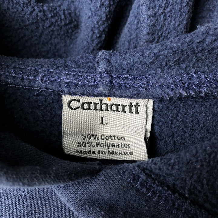 Carhartt Sweat Pullover Hoodie Men's Size L cotton Navy blue Vintage Second Hand