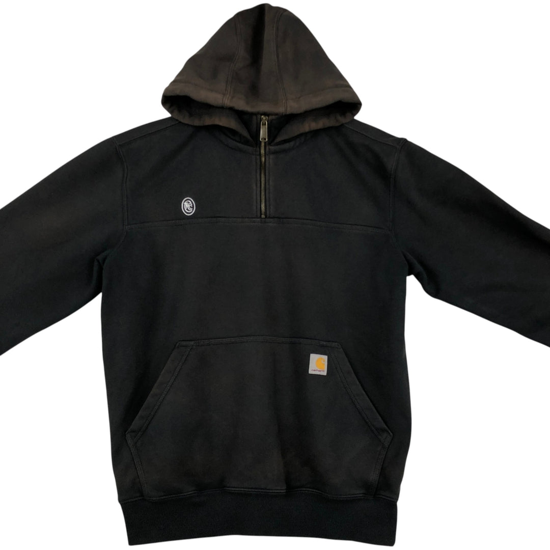 Carhartt Loose Fit Half-Zip Hoodie, Men's Size Medium cotton black type Vintage Second Hand