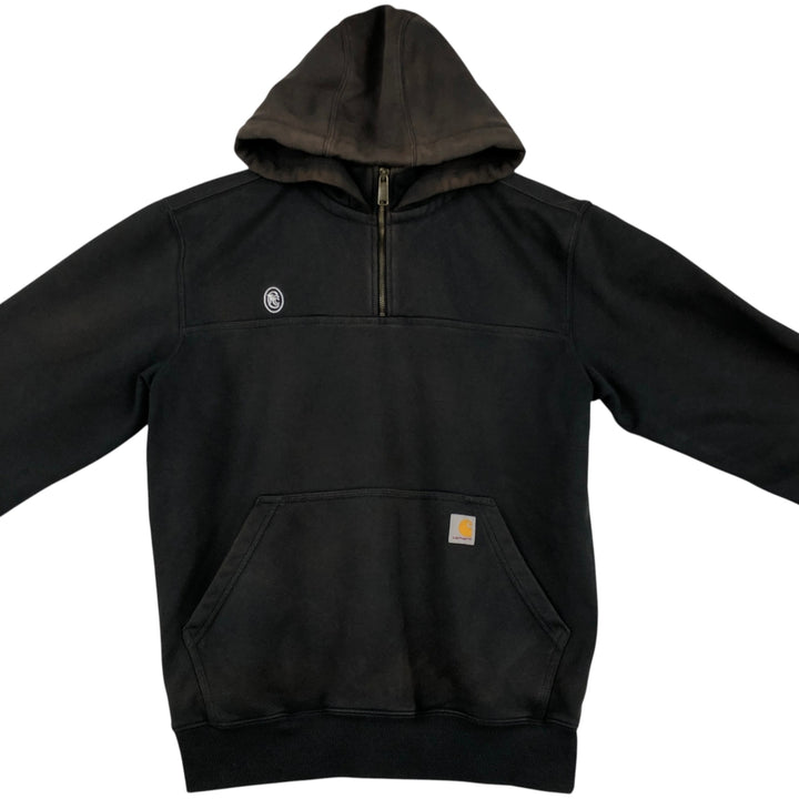 Carhartt Loose Fit Half-Zip Hoodie, Men's Size Medium cotton black type Vintage Second Hand