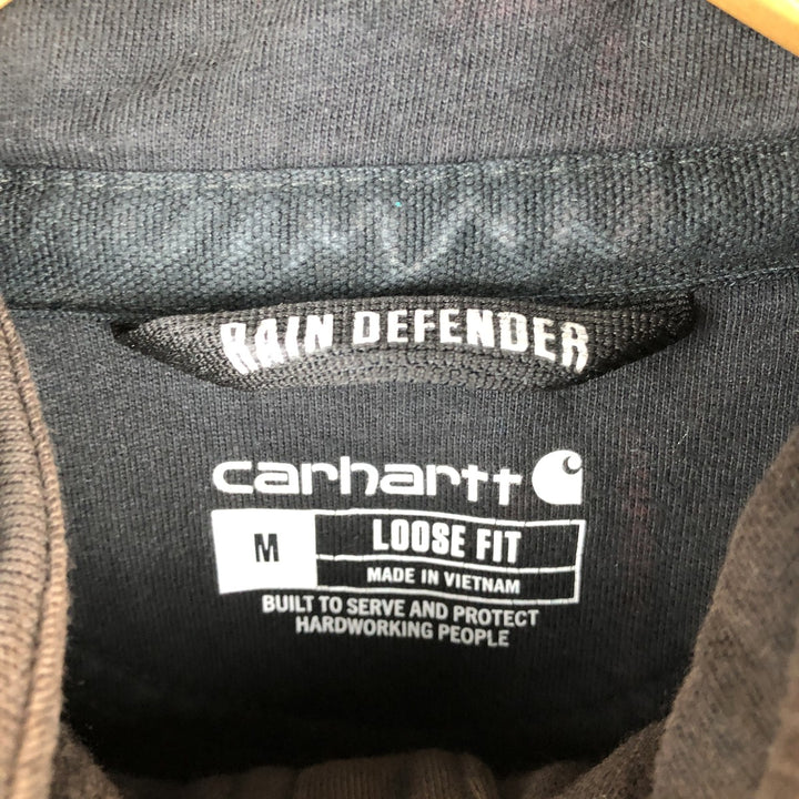 Carhartt Loose Fit Half-Zip Hoodie, Men's Size Medium cotton black type Vintage Second Hand