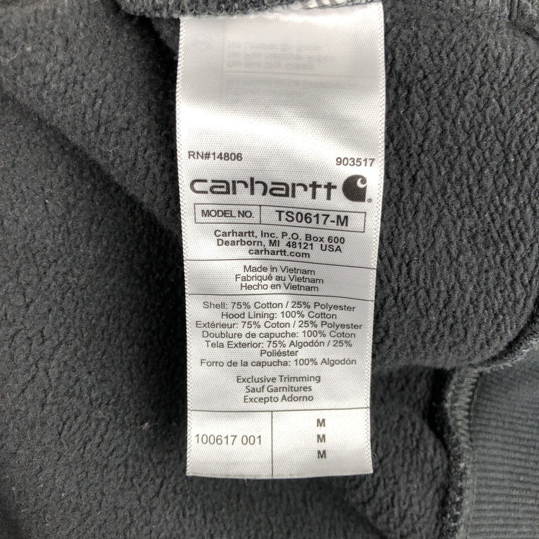 Carhartt Loose Fit Half-Zip Hoodie, Men's Size Medium cotton black type Vintage Second Hand
