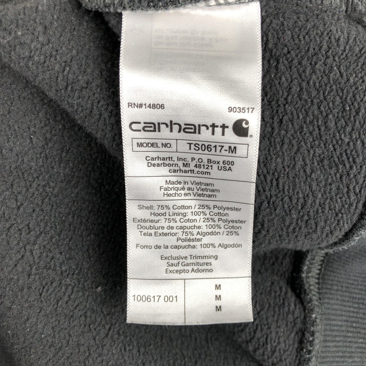 Carhartt Loose Fit Half-Zip Hoodie, Men's Size Medium cotton black type Vintage Second Hand